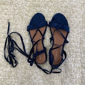 Blue Velvet Zara Strappy Sandals NWOT